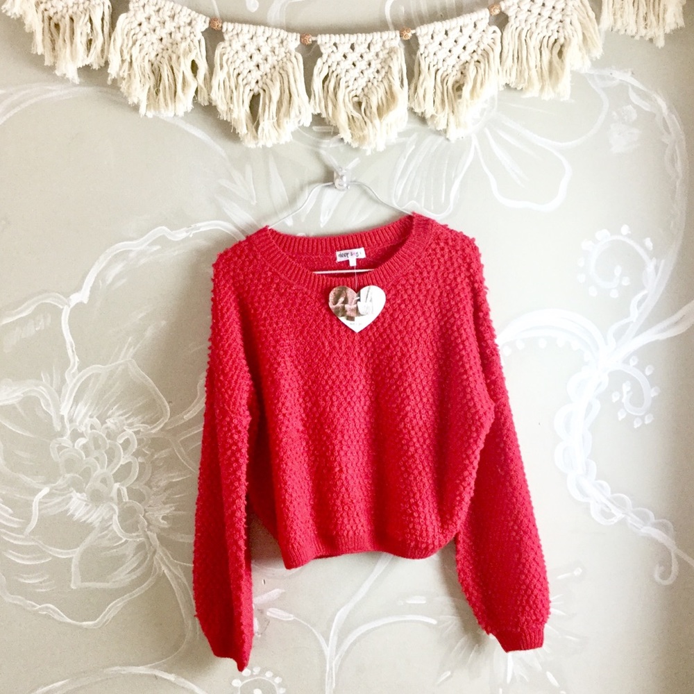 ❤️ Red Bell Sleeve Sweater NWT